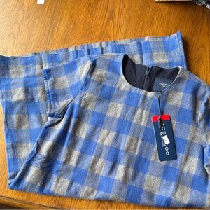 Toobydoo Blue and Gray Plaid Kids Dress